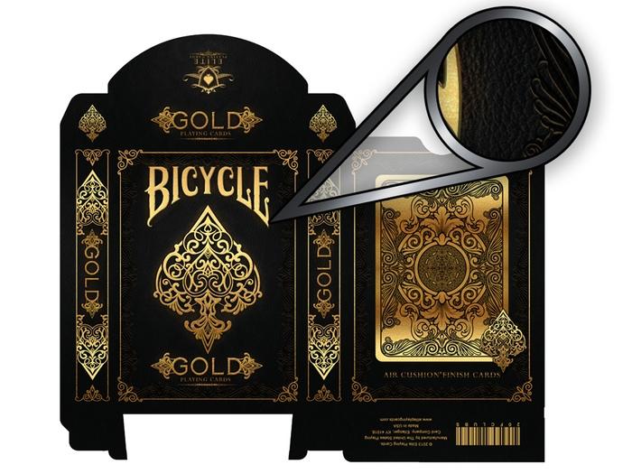 black and gold bicycle playing cards